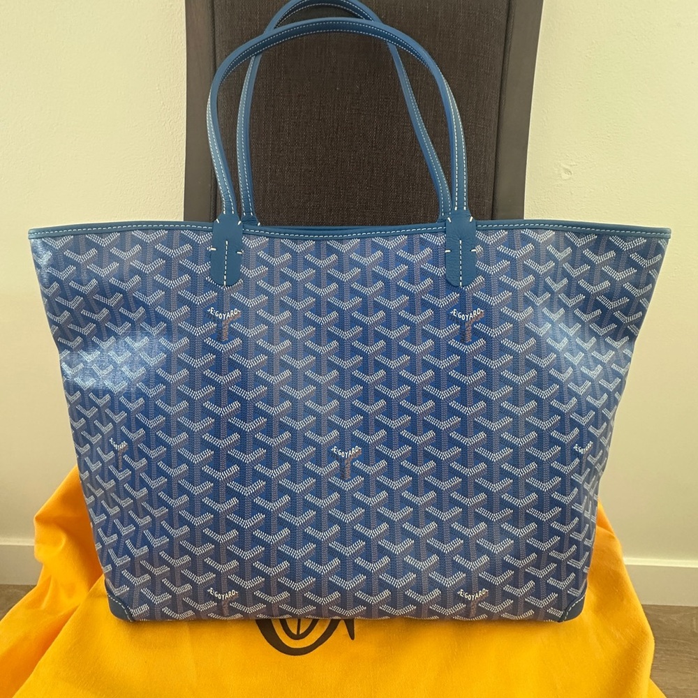 Authentic Goyard GM Artois Tote Bag in Blue